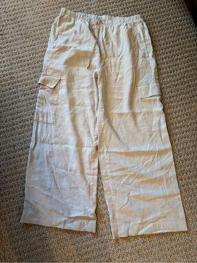 Old Navy L Lightweight drawstring Wide-Leg Cargo Pants in light Khaki